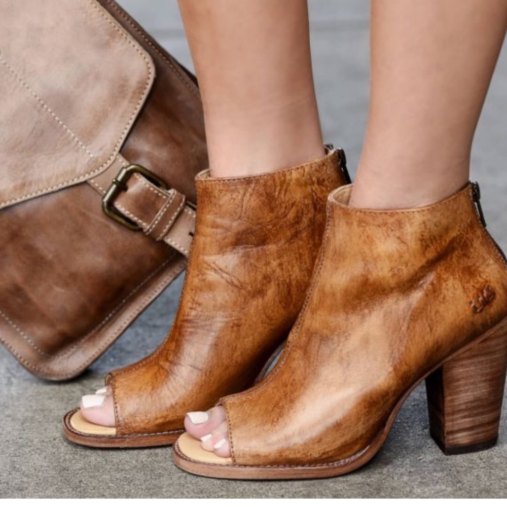 BedStu Onset bootie new open toe heel boots 6